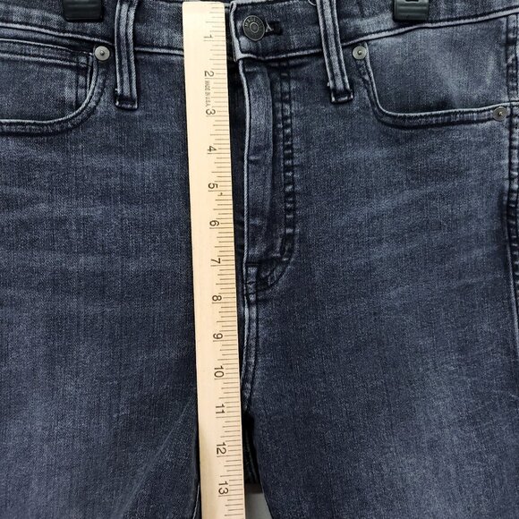 Madewell 10" High Rise Skinny Crop Jeans Size 30 Dark Wash with Whiskering - Picture 4 of 14